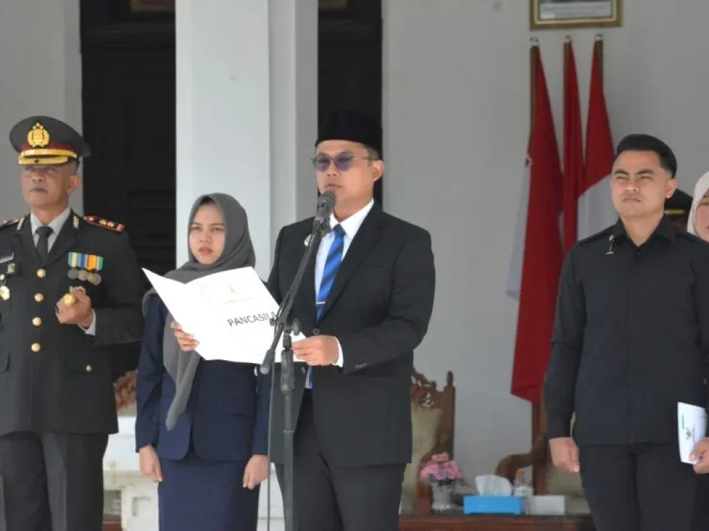 Walikota Langsa saat upacara peringatan Hari Lahir Pancasila, Senin (1/6)